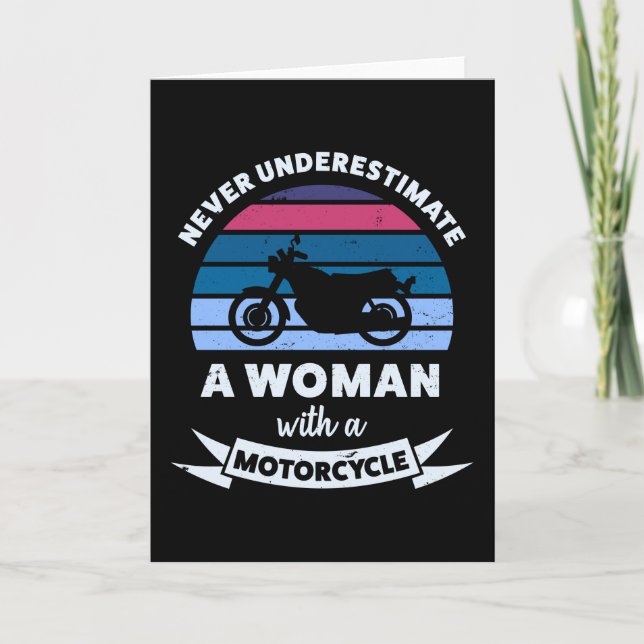 Woman with a Motorcycle Funny Mom Gift Card (Front)