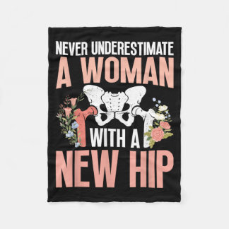 Woman With A New Hip Surgery Survivor Hip Surgery Fleece Blanket