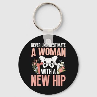 Woman With A New Hip Surgery Survivor Hip Surgery Keychain