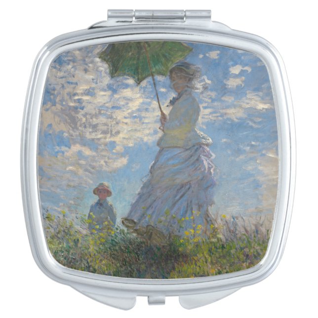 Woman with a Parasol by Claude Monet Makeup Mirror (Front)