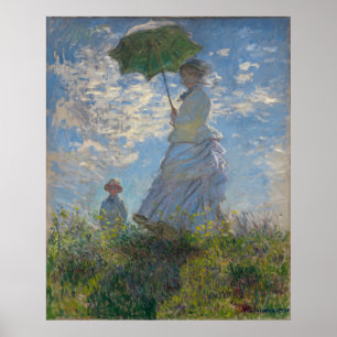 Woman with a Parasol by Claude Monet Poster