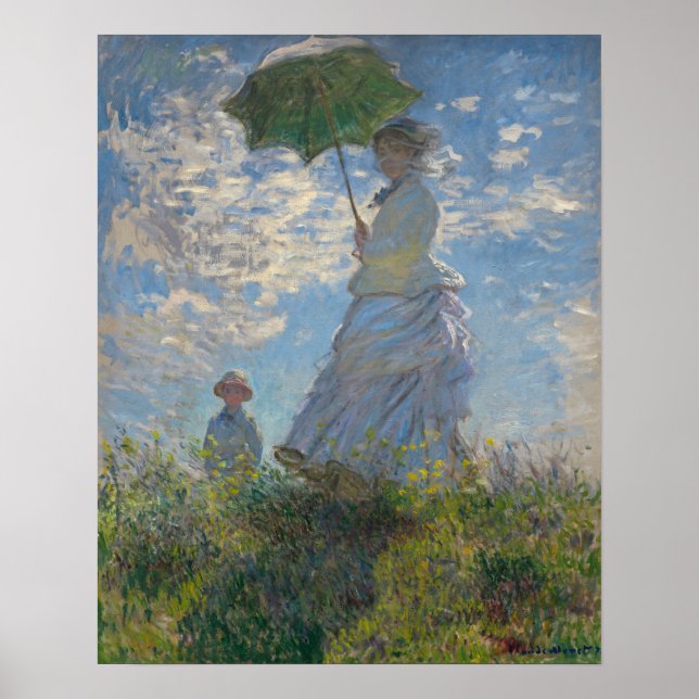 Woman with a Parasol by Claude Monet Poster (Front)