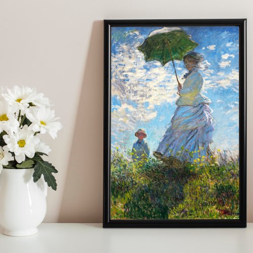 Woman with a Parasol by Claude Monet Poster