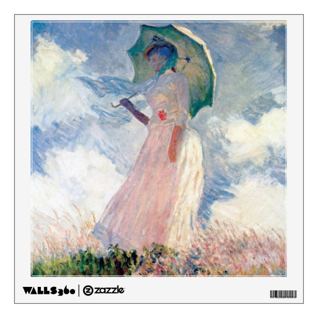 Woman with a Parasol, Claude Monet, 1886 Wall Decal (Front)