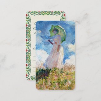 Woman with a Parasol Claude Monet art Business Card