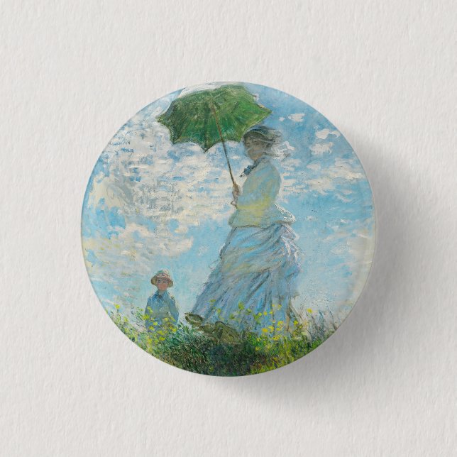 Woman with a Parasol  Claude Monet   Button (Front)