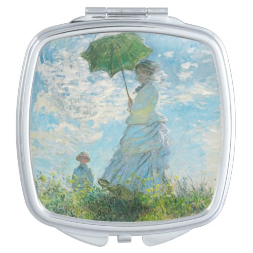Woman with a Parasol  Claude Monet   Compact Mirror