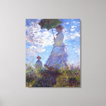 Woman With A Parasol Claude Monet Fine Art Canvas Print by monetart at Zazzle