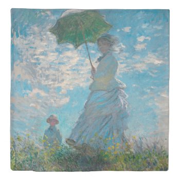 Woman With A Parasol Claude Monet Fine Art Duvet Cover by monetart at Zazzle