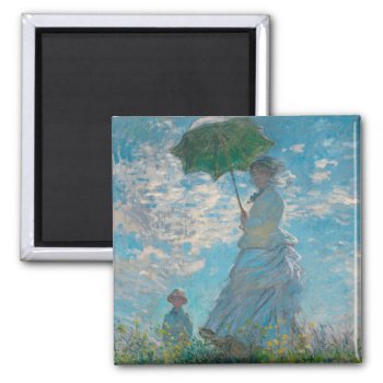 Woman With A Parasol Claude Monet Fine Art Magnet by monetart at Zazzle