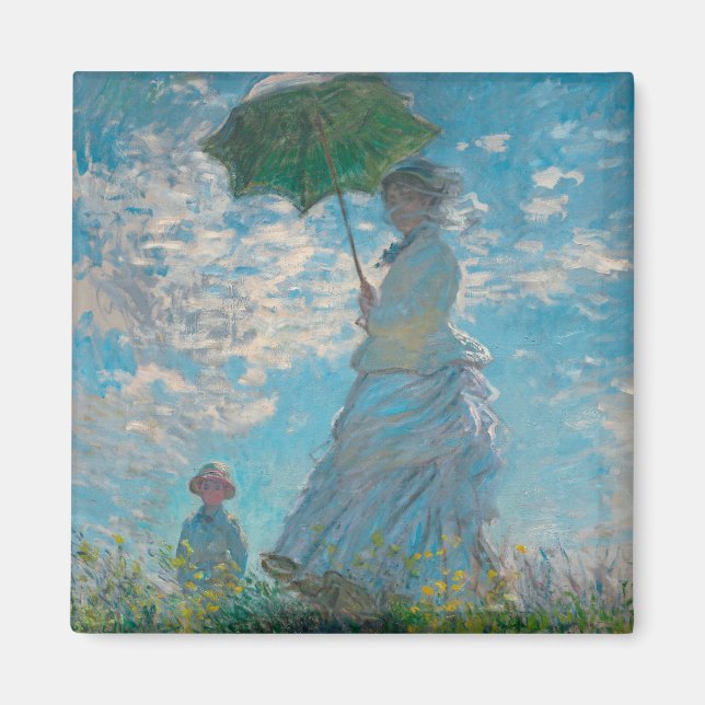 Woman with a Parasol Claude Monet Fine Art Magnet (Front)