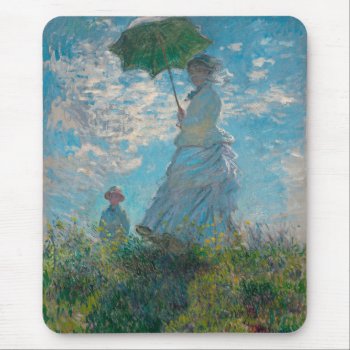 Woman With A Parasol Claude Monet Fine Art Mouse Pad by monetart at Zazzle