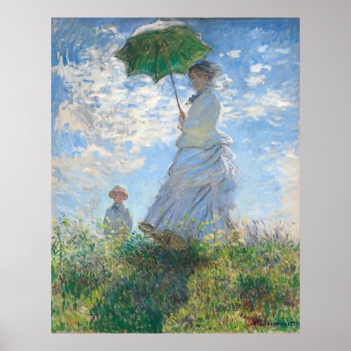 Woman with a Parasol _ Claude Monet Fine Art Poster