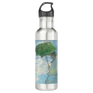 Woman with a Parasol  Claude Monet    Stainless Steel Water Bottle