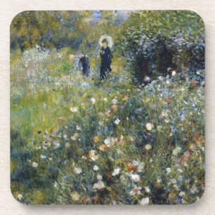 Woman with a Parasol in a Garden by Auguste Renoir Beverage Coaster