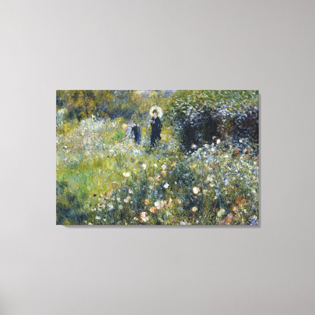 Woman with a Parasol in a Garden by Auguste Renoir Canvas Print (Front)