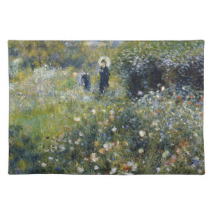Woman with a Parasol in a Garden by Auguste Renoir Cloth Placemat