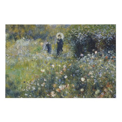 Woman with a Parasol in a Garden by Auguste Renoir Faux Canvas Print