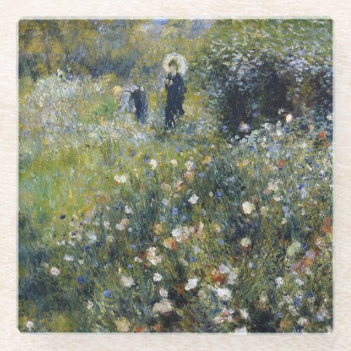 Woman with a Parasol in a Garden by Auguste Renoir Glass Coaster