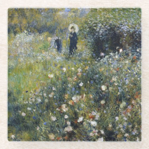 Woman with a Parasol in a Garden by Auguste Renoir Glass Coaster