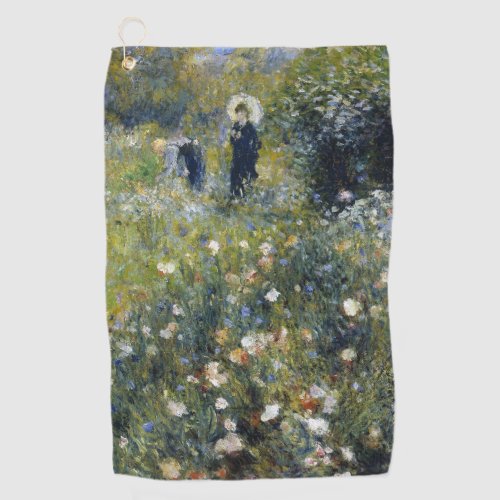 Woman with a Parasol in a Garden by Auguste Renoir Golf Towel
