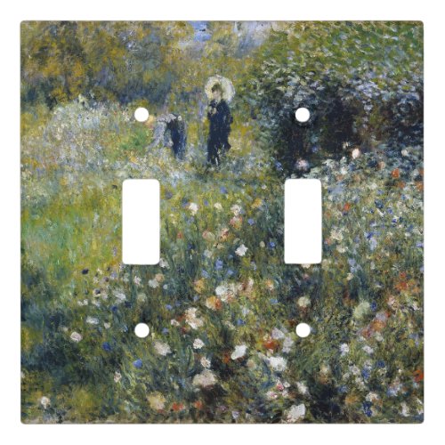 Woman with a Parasol in a Garden by Auguste Renoir Light Switch Cover