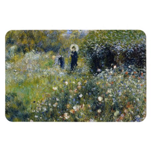 Woman with a Parasol in a Garden by Auguste Renoir Magnet