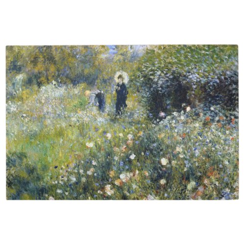 Woman with a Parasol in a Garden by Auguste Renoir Metal Print