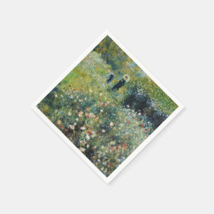 Woman with a Parasol in a Garden by Auguste Renoir Napkins