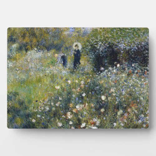 Woman with a Parasol in a Garden by Auguste Renoir Plaque