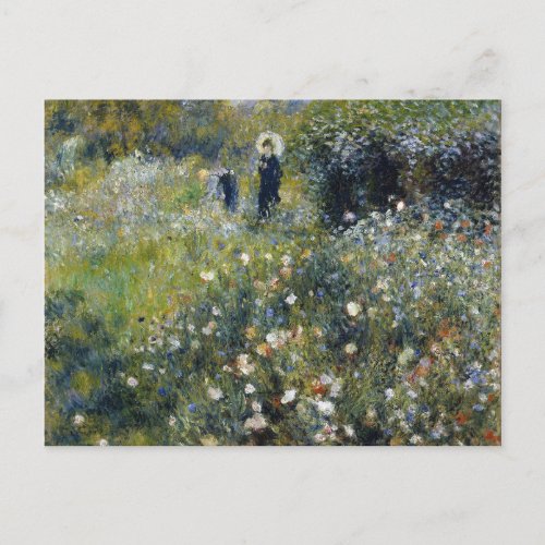 Woman with a Parasol in a Garden by Auguste Renoir Postcard