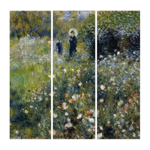Woman with a Parasol in a Garden by Auguste Renoir Triptych