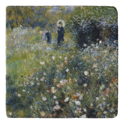 Woman with a Parasol in a Garden by Auguste Renoir Trivet
