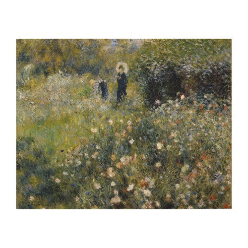 Woman with a Parasol in a Garden by Auguste Renoir Wood Wall Art