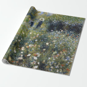 Woman with a Parasol in a Garden by Auguste Renoir Wrapping Paper