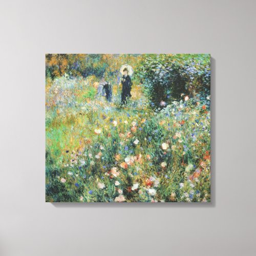 Woman with a Parasol in a Garden Renoir Fine Art Canvas Print