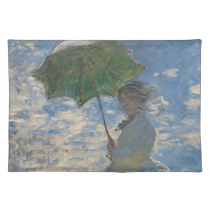 Woman with a Parasol - Madame Monet and Her Son Cloth Placemat