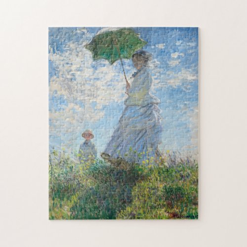 Woman with a Parasol Madame Monet and Her Son Jigsaw Puzzle