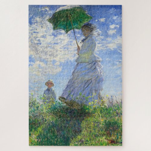 Woman with a Parasol Madame Monet and Her Son Jigsaw Puzzle