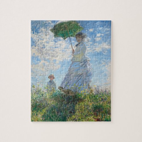 Woman with a Parasol Madame Monet and Her Son Jigsaw Puzzle
