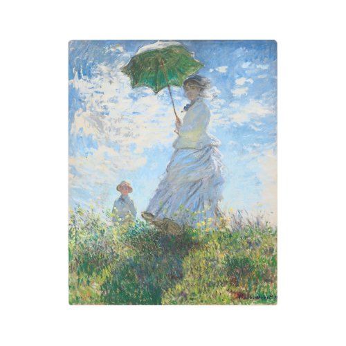 Woman with a Parasol Madame Monet and Her Son Metal Print