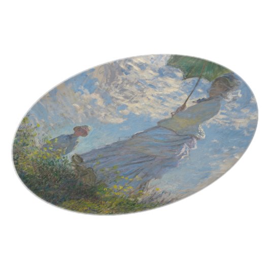 Woman with a Parasol - Madame Monet and Her Son Plate (Left Side)