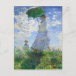 Woman with a Parasol, Madame Monet and Her Son Postcard<br><div class="desc">Woman with a Parasol,  Madame Monet and Her Son by Claude Monet Vintage Fine Art</div>