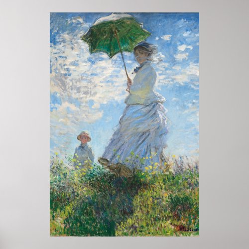 Woman with a Parasol Madame Monet and Her Son Poster