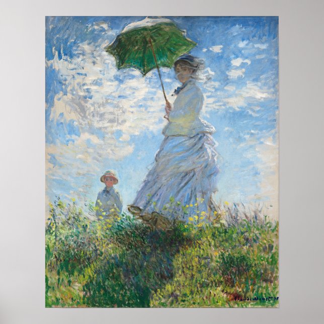 Woman with a Parasol, Madame Monet and Her Son Poster (Front)