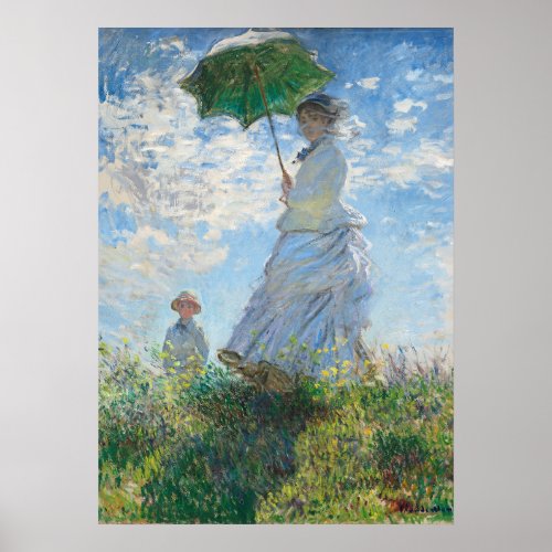 Woman with a Parasol Madame Monet and Her Son Poster