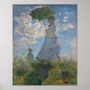 Woman with a Parasol - Madame Monet and Her Son Poster