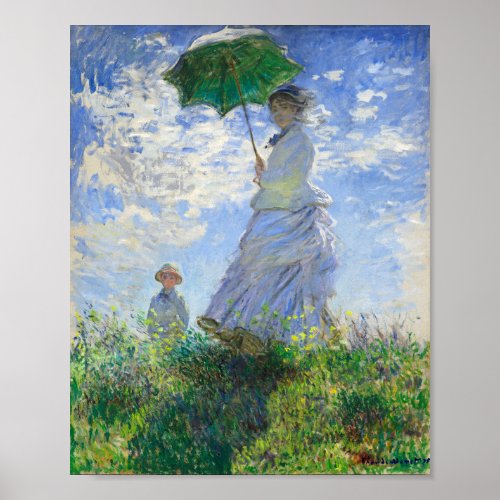 Woman with a Parasol Madame Monet and Her Son Poster