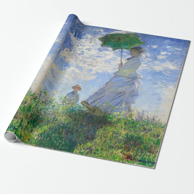 Woman with a Parasol, Madame Monet and Her Son Wrapping Paper (Unrolled)