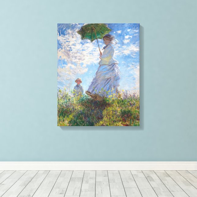 Woman with a Parasol | Monet | Canvas Print (Insitu(Wood Floor))